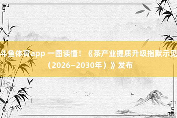 斗鱼体育app 一图读懂！《茶产业提质升级指默示见（2026—2030年）》发布