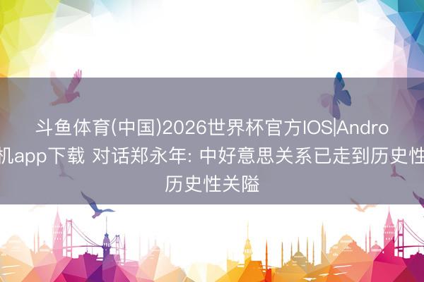 斗鱼体育(中国)2026世界杯官方IOS|Android手机app下载 对话郑永年: 中好意思关系已走到历史性关隘