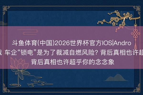 斗鱼体育(中国)2026世界杯官方IOS|Android手机app下载 车企“锁电”是为了裁减自燃风险? 背后真相也许超乎你的念念象