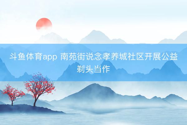 斗鱼体育app 南苑街说念孝养城社区开展公益剃头当作