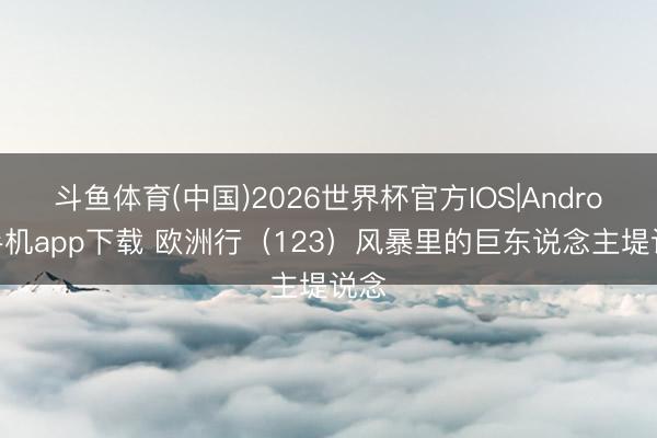 斗鱼体育(中国)2026世界杯官方IOS|Android手机app下载 欧洲行（123）风暴里的巨东说念主堤说念