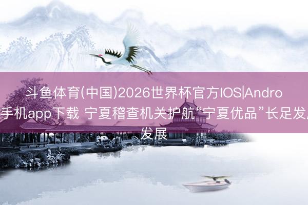 斗鱼体育(中国)2026世界杯官方IOS|Android手机app下载 宁夏稽查机关护航“宁夏优品”长足发展