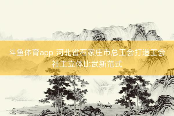 斗鱼体育app 河北省石家庄市总工会打造工会社工立体比武新范式