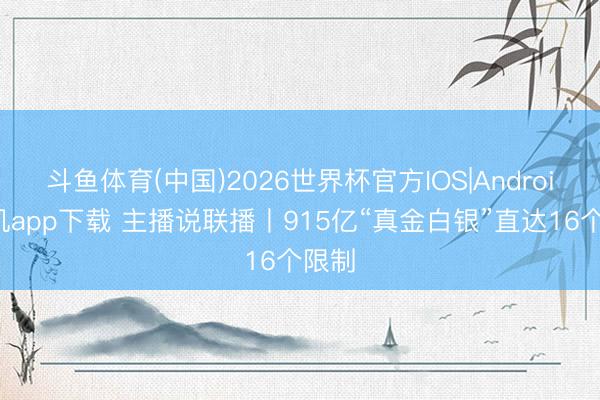 斗鱼体育(中国)2026世界杯官方IOS|Android手机app下载 主播说联播丨915亿“真金白银”直达16个限制